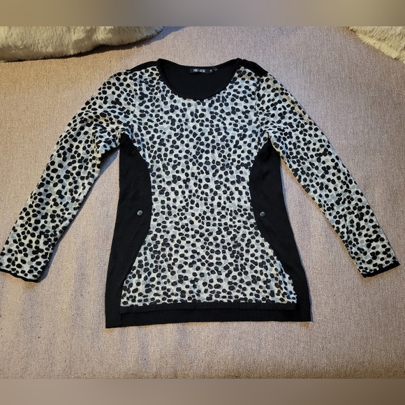 Nic + Zoe Leopard Print Cre Sweater SZ PP - Picture 1 of 4